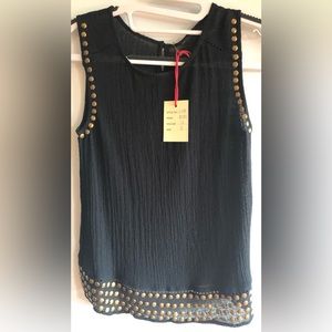 RAGA  Black  Stud Tank NWT | Small